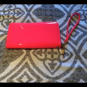 Hot pink wristlet wallet